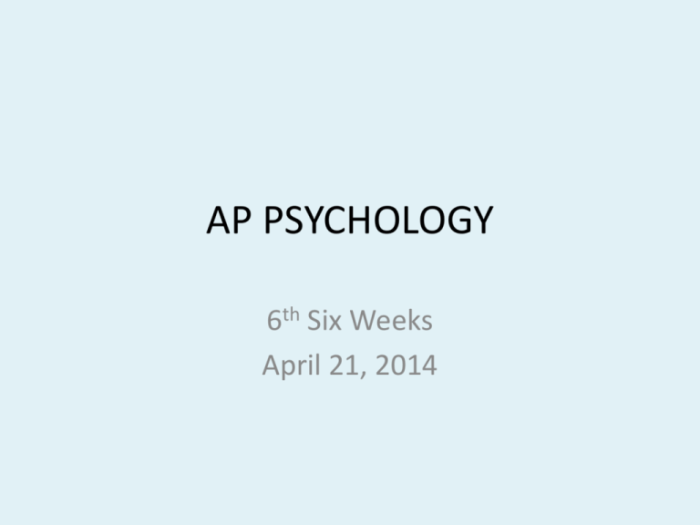 Ap psychology at a glance