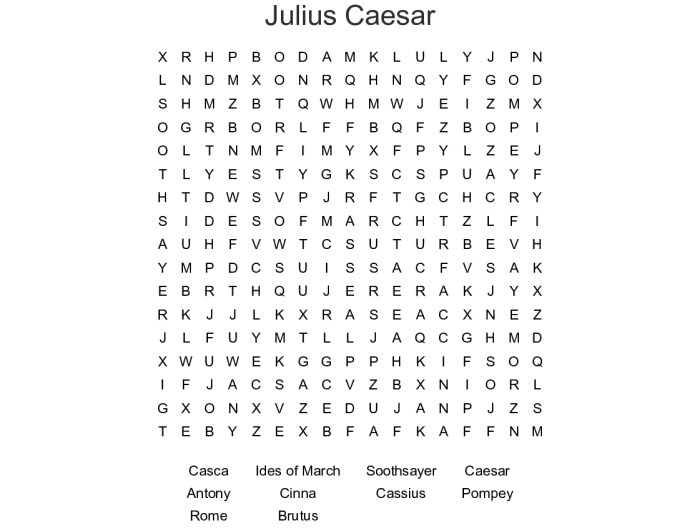 Julius caesar word search answers