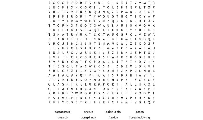 Julius caesar word search answers