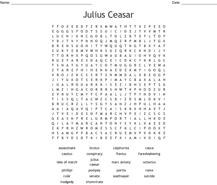 Julius caesar word search answers