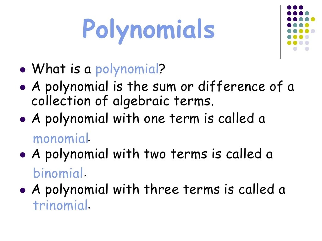 Lesson 3 introducing polynomials answer key