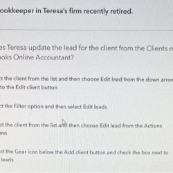 A lead bookkeeper in teresa's firm recently retired