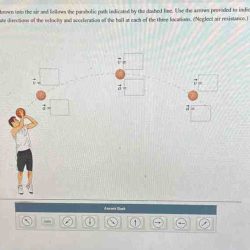 A ball is thrown and follows the parabolic path